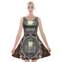 Coffee House Velvet Skater Dress by BangZart