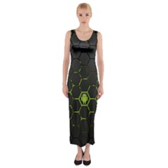 Green Android Honeycomb Gree Fitted Maxi Dress by BangZart