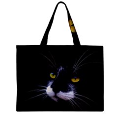 Face Black Cat Zipper Mini Tote Bag by BangZart