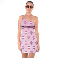 Alien Pattern Pink One Soulder Bodycon Dress by BangZart