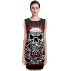 Skull Tribal Classic Sleeveless Midi Dress by Valentinaart