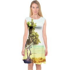 Landscape Capsleeve Midi Dress by Valentinaart