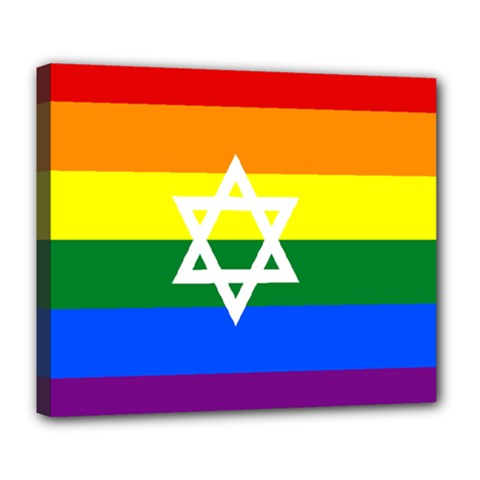 Gay Pride Israel Flag Deluxe Canvas 24  X 20   by Valentinaart