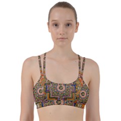 Asian Art Mandala Colorful Tibet Pattern Line Them Up Sports Bra by paulaoliveiradesign