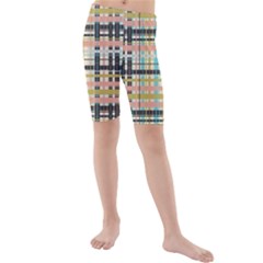 Plaid Pattern Kids  Mid Length Swim Shorts by linceazul