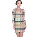 Plaid Pattern Long Sleeve Nightdress View1