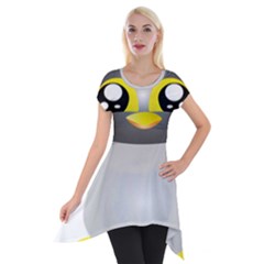 Cute Penguin Animal Short Sleeve Side Drop Tunic by Nexatart