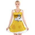 Rat Mouse Cheese Animal Mammal V-Neck Sleeveless Skater Dress View1