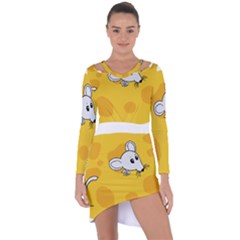 Rat Mouse Cheese Animal Mammal Asymmetric Cut-out Shift Dress by Nexatart