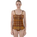 Plaid Pattern Twist Front Tankini Set View1