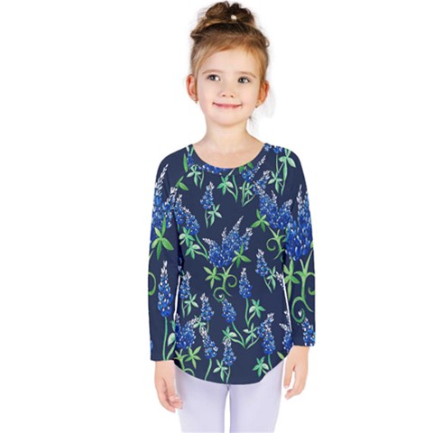 Bluebonnets Kids  Long Sleeve Tee by BubbSnugg