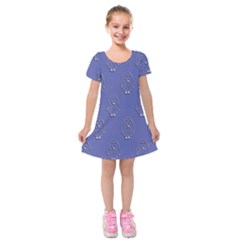 Owl Pattern Wallpaper Vector Kids  Short Sleeve Velvet Dress by Nexatart