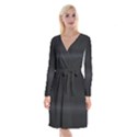 Ombre Long Sleeve Velvet Front Wrap Dress View1