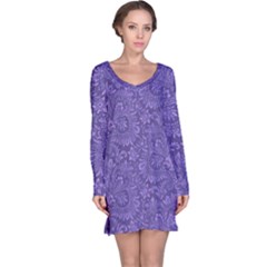 Floral Pattern Long Sleeve Nightdress by ValentinaDesign