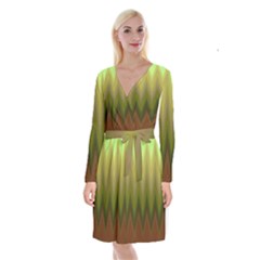 Zig Zag Chevron Classic Pattern Long Sleeve Velvet Front Wrap Dress by Nexatart