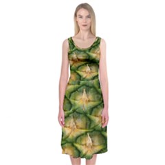 Pineapple Pattern Midi Sleeveless Dress by Nexatart