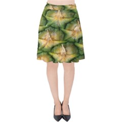 Pineapple Pattern Velvet High Waist Skirt by Nexatart