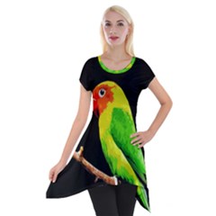 Parrot  Short Sleeve Side Drop Tunic by Valentinaart