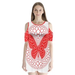 Butterfly Shoulder Cutout Velvet  One Piece by Nexatart