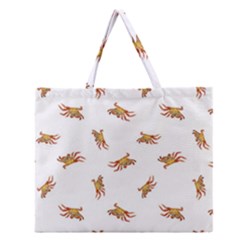 Crabs Photo Collage Pattern Design Zipper Large Tote Bag by dflcprints