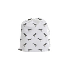 Exotic Birds Motif Pattern Drawstring Pouches (small)  by dflcprints