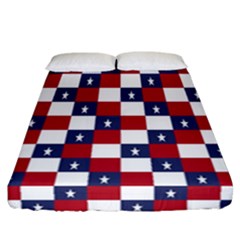 American Flag Star White Red Blue Fitted Sheet (california King Size) by Mariart