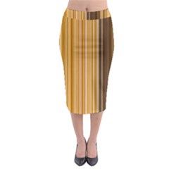 Brown Verticals Lines Stripes Colorful Midi Pencil Skirt by Mariart