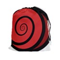 Double Spiral Thick Lines Black Red Drawstring Pouches (XXL) View1