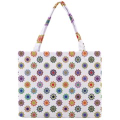 Flowers Pattern Recolor Artwork Sunflower Rainbow Beauty Mini Tote Bag by Mariart