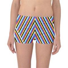 Lines Chevron Yellow Pink Blue Black White Cute Reversible Boyleg Bikini Bottoms by Mariart