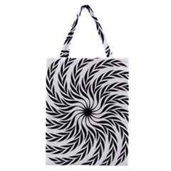 Spiral Leafy Black Floral Flower Star Hole Classic Tote Bag by Mariart