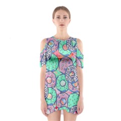 Donuts Pattern Shoulder Cutout One Piece by ValentinaDesign