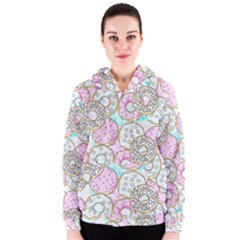 Donuts Pattern Women s Zipper Hoodie by ValentinaDesign