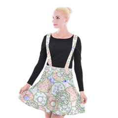 Donuts Pattern Suspender Skater Skirt by ValentinaDesign