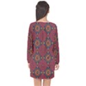 Oriental pattern Long Sleeve Chiffon Shift Dress  View2