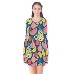 Fruit Pineapple Watermelon Orange Tomato Fruits Flare Dress by Mariart