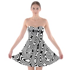 Psychedelic Zebra Black White Strapless Bra Top Dress by Mariart