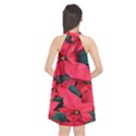 Red Poinsettia Flower Halter Neckline Chiffon Dress  View2