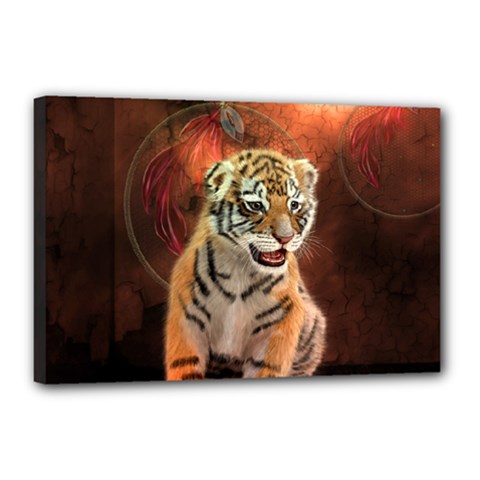 Cute Little Tiger Baby Canvas 18  X 12  by FantasyWorld7