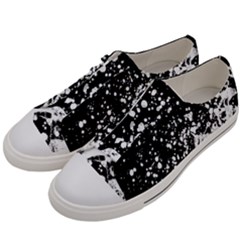 Black And White Splash Texture Women s Low Top Canvas Sneakers by dflcprints