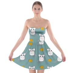 Cute Mouse Pattern Strapless Bra Top Dress by Valentinaart