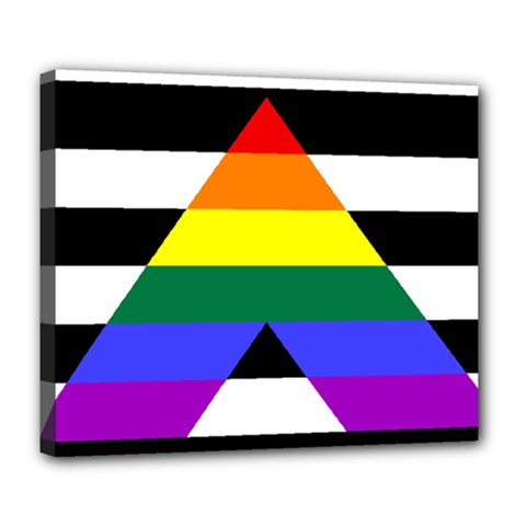 Straight Ally Flag Deluxe Canvas 24  X 20   by Valentinaart