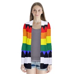 Straight Ally Flag Drape Collar Cardigan by Valentinaart