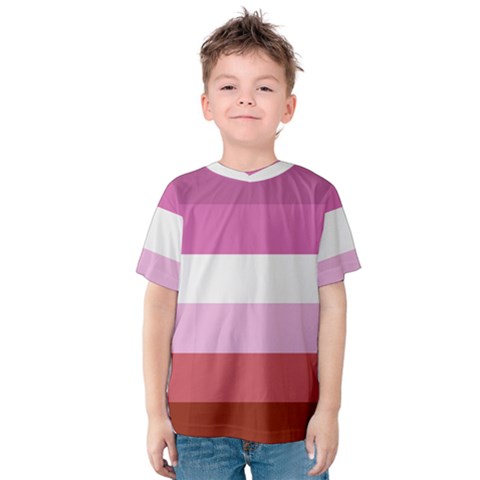 Lesbian Pride Flag Kids  Cotton Tee by Valentinaart