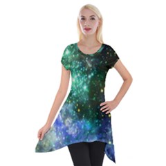 Space Colors Short Sleeve Side Drop Tunic by ValentinaDesign