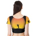 Horse Cowboy Sunset Western Riding Short Sleeve Crop Top View2