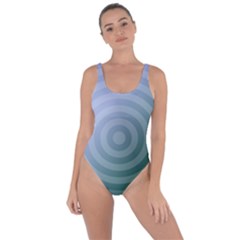 Teal Background Concentric Bring Sexy Back Swimsuit by Nexatart