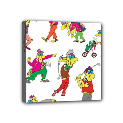 Golfers Athletes Mini Canvas 4  X 4  by Nexatart