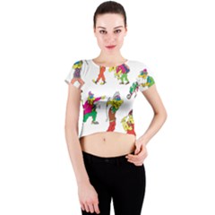 Golfers Athletes Crew Neck Crop Top by Nexatart