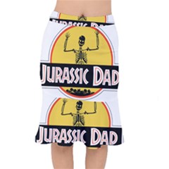 Jurassic Dad Dinosaur Skeleton Funny Birthday Gift Mermaid Skirt by PodArtist